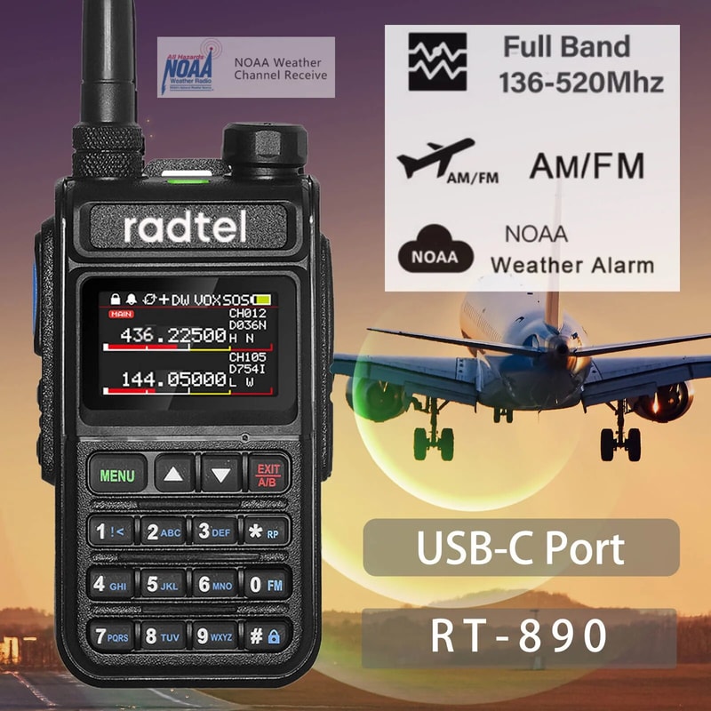 Radtel RT Full Band Ham Radio Handheld Channel Walkie Talkie Air Band Scanner 1