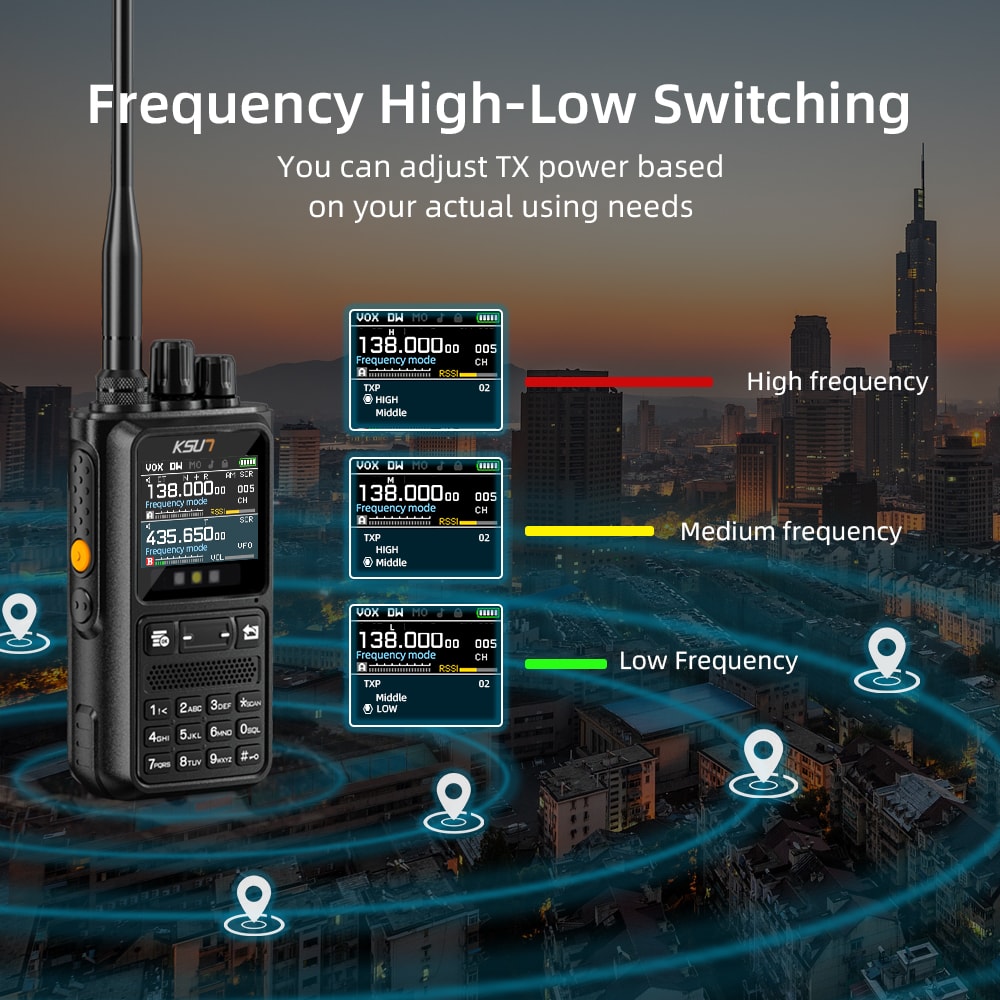 KSUN Dual Band Long Range Walkie Talkie Professional Two Way Radio 2