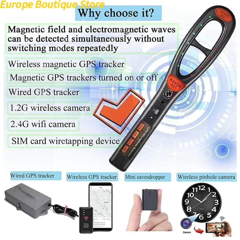 Raksa Wireless Signal Detector & GPS Tracker Scanner for Car Security