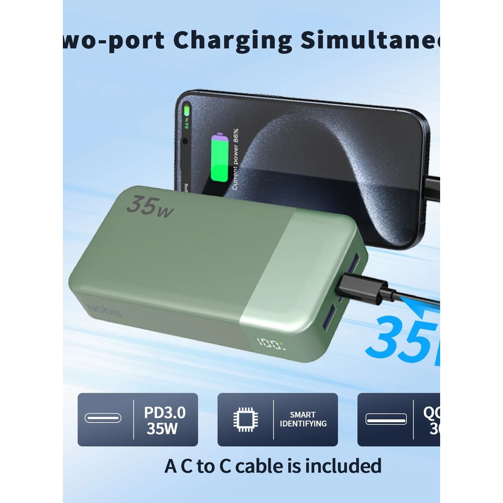 NOBIS Portable Charger With Fast Charging Power Bank 1