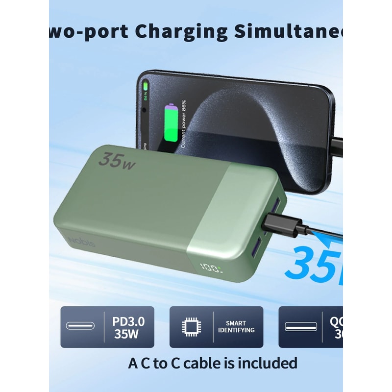 NOBIS Portable Charger With Fast Charging Power Bank 1