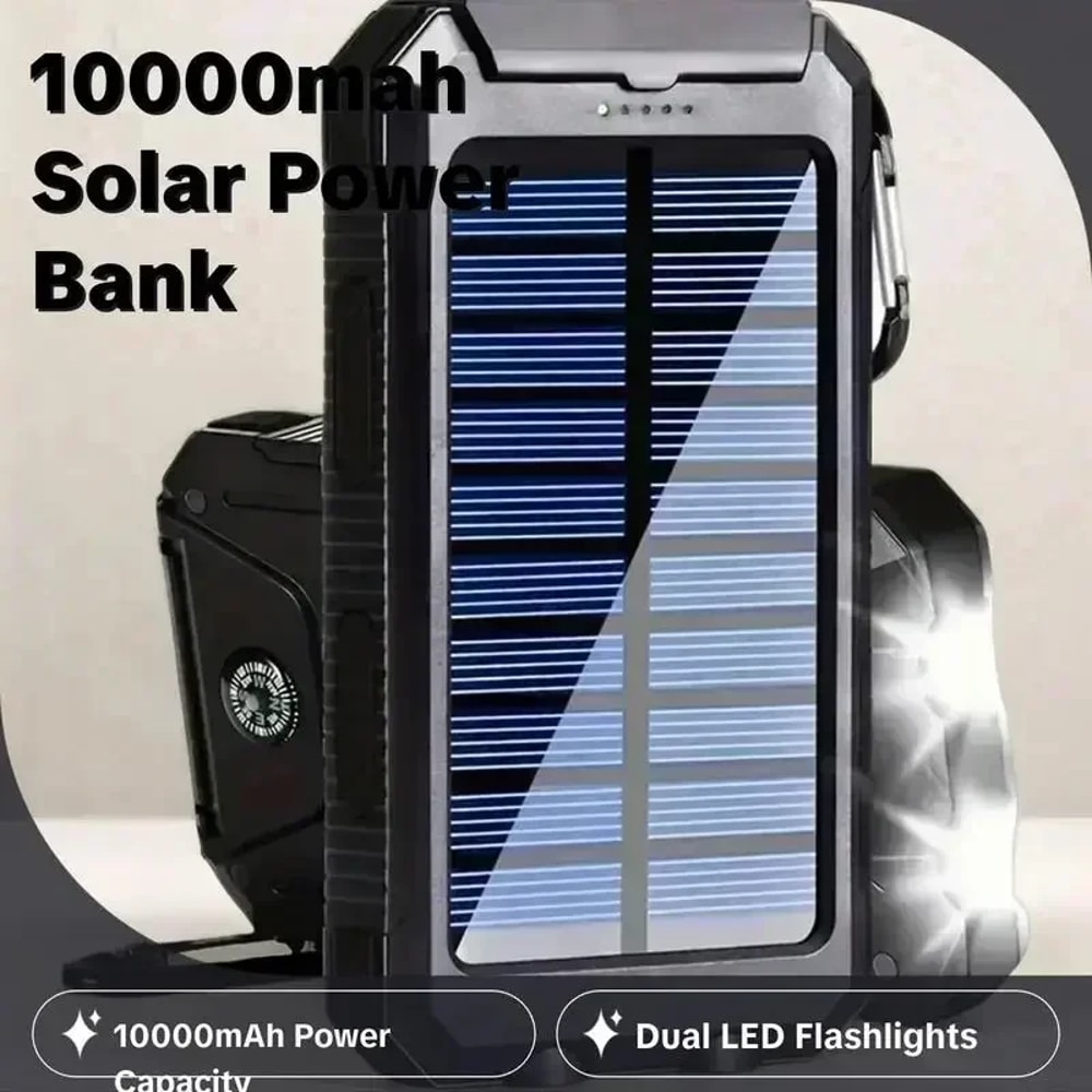 All in One Solar Power Bank with Camping Light & Compass