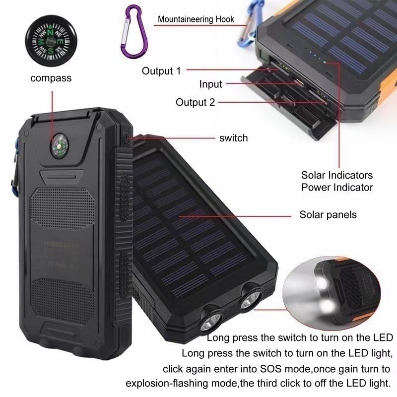 Ultra High Capacity Solar Power Bank With Fast Charging Waterproof Design 4