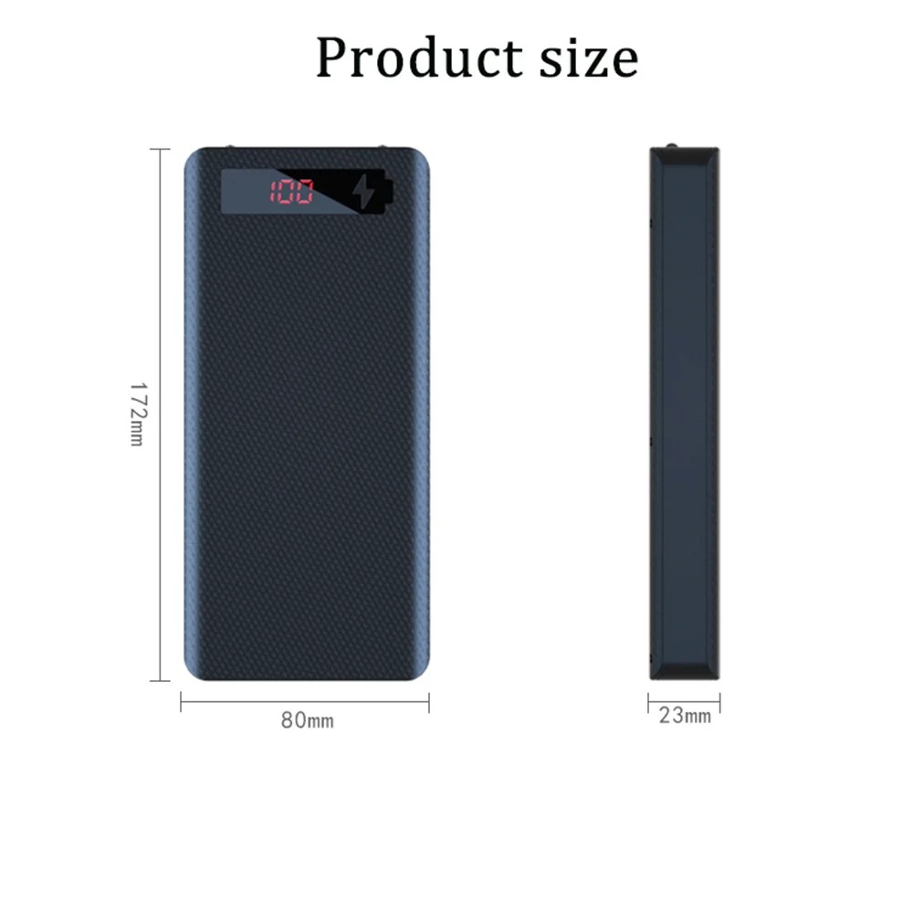 Dual USB Type C Battery Holder Power Bank Case for DIY Charging