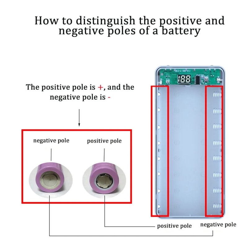 Dual USB Type C Battery Holder Power Bank Case for DIY Charging