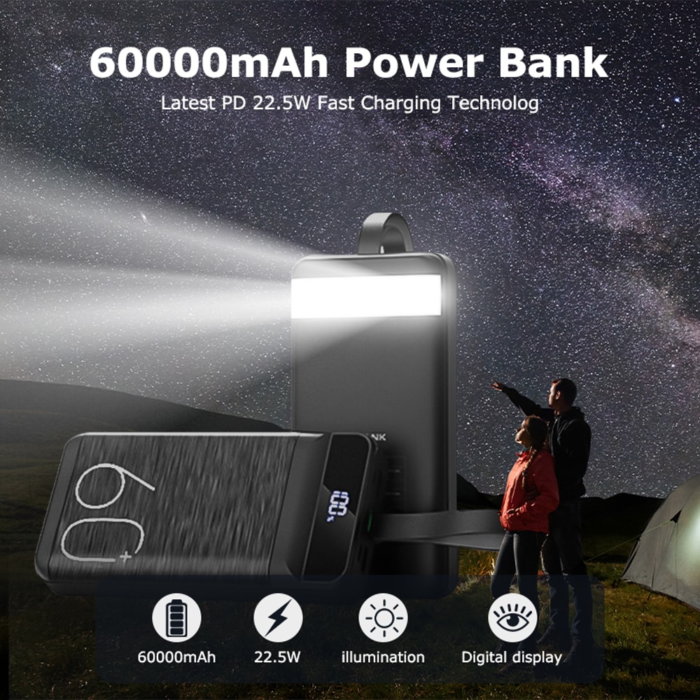 Fast Charging Power Bank Portable QC External Battery for iPhone, iPad & Xiaomi