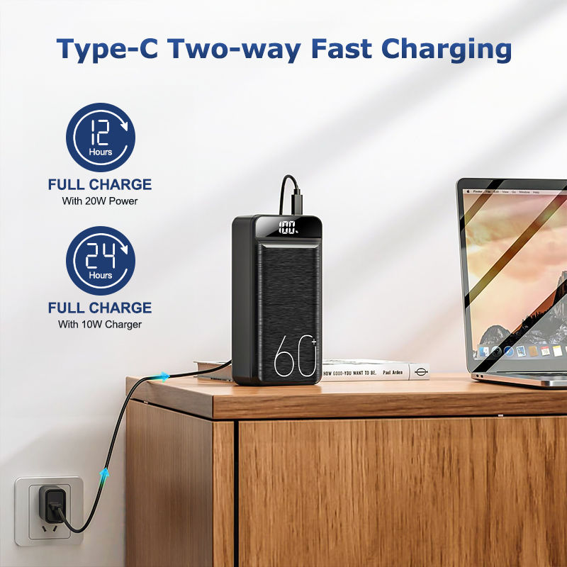 Fast Charging Power Bank Portable QC External Battery for iPhone, iPad & Xiaomi
