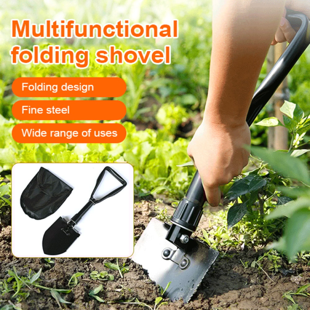 Foldable Camping Shovel Portable Multifunctional Tool for Hiking & Outdoor Adventure