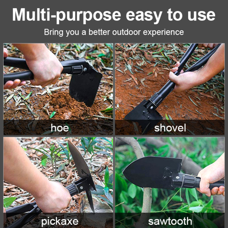 Foldable Camping Shovel Portable Multifunctional Tool for Hiking & Outdoor Adventure