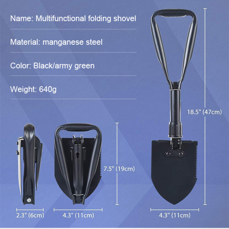 Foldable Camping Shovel Portable Multifunctional Tool for Hiking & Outdoor Adventure