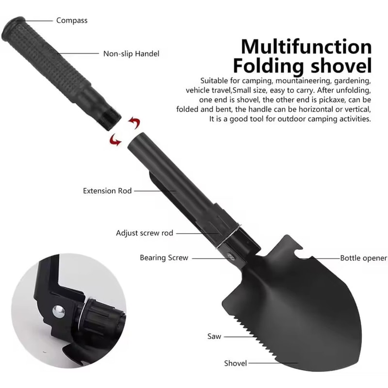 Compact Folding Shovel – Mini Outdoor Survival Tool & Portable Gardening Tool