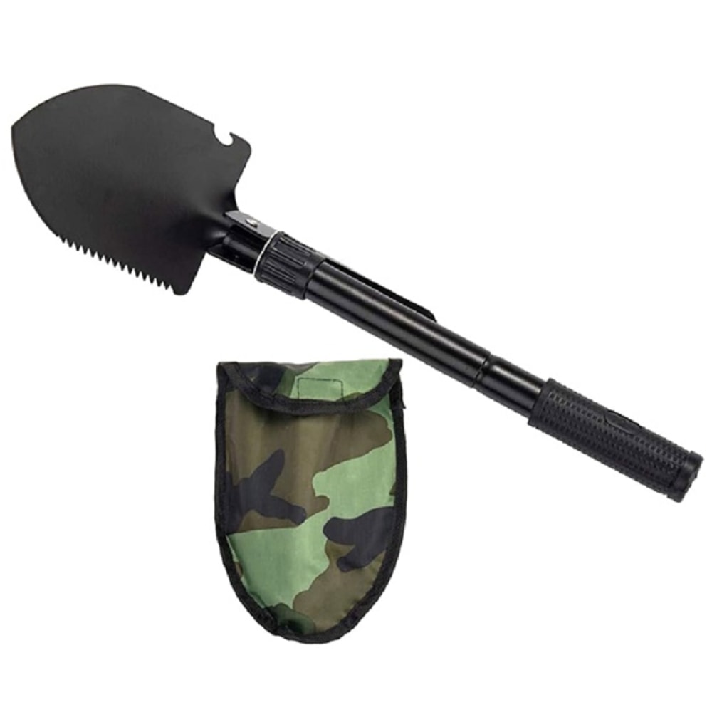 Heavy Duty Folding Camping Shovel & Survival Gardening Tool with Carrying Pouch