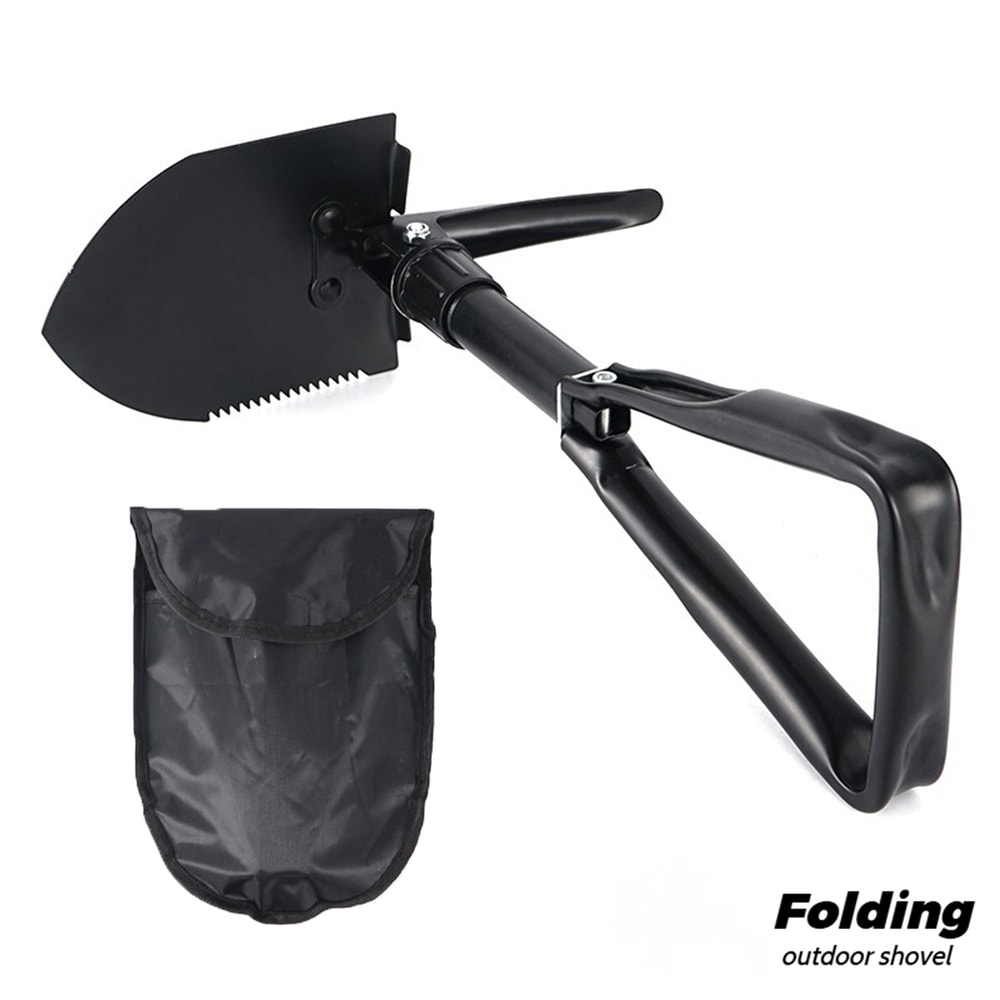 Heavy Duty Folding Survival Shovel with Camouflage Bag Multifunctional Camping Spade & Outdoor Tool