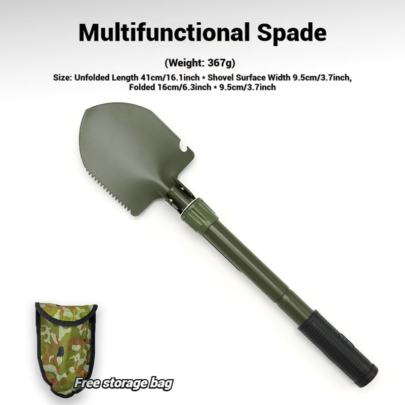 Compact Foldable Camping Shovel Multifunctional Hiking Tool for Outdoor Adventures
