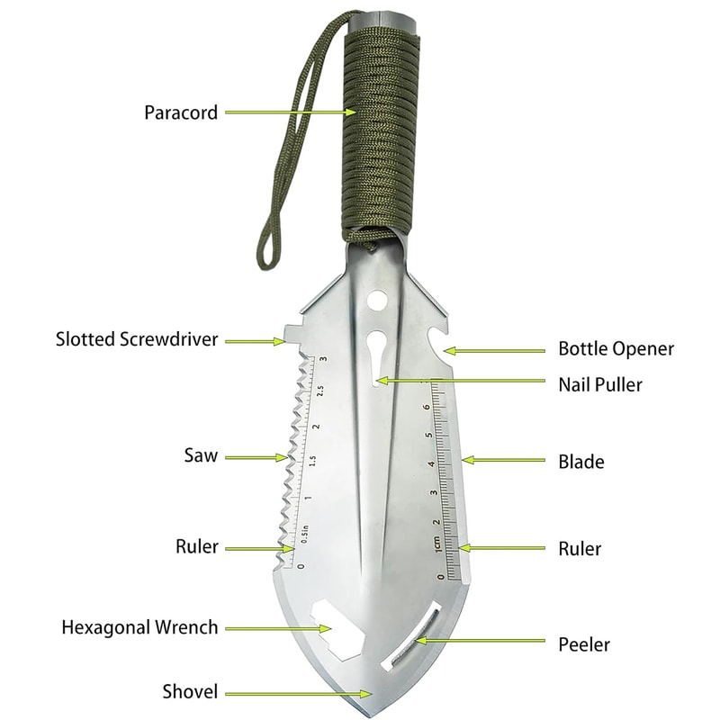 Compact Tactical Shovel Multipurpose Mini Survival & Camping Garden Tool