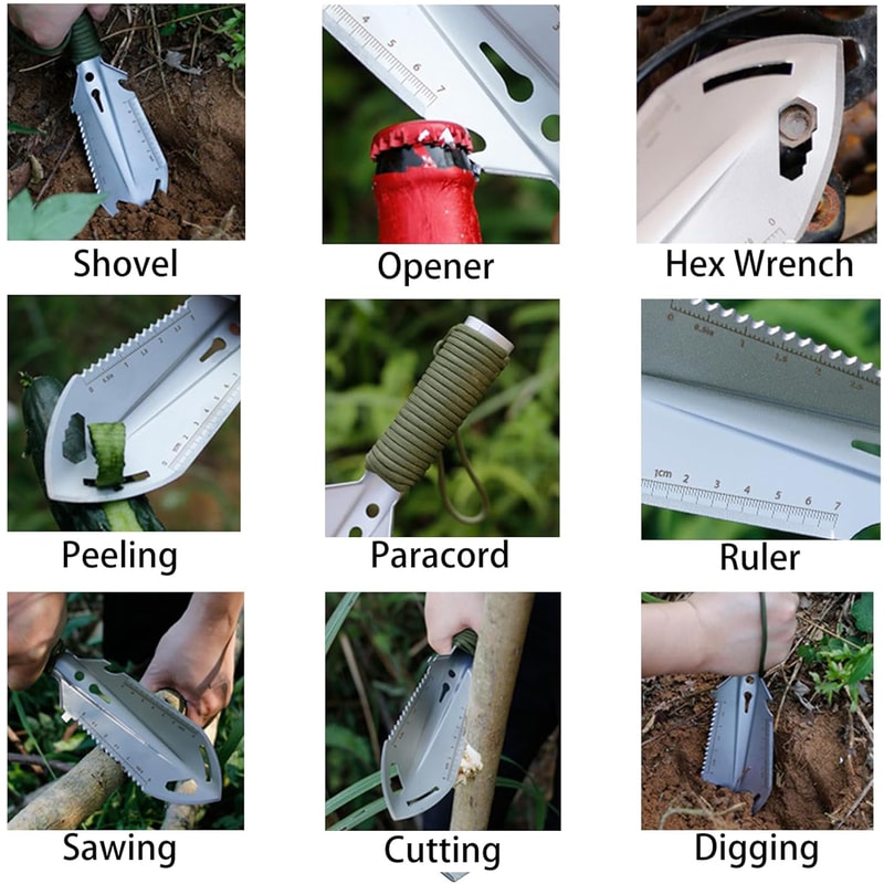 Compact Tactical Shovel Multipurpose Mini Survival & Camping Garden Tool