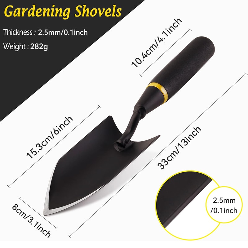 Heavy Duty Manganese Steel Garden Shovel with Ergonomic Rubber Grip Premium Soil Digging Tool