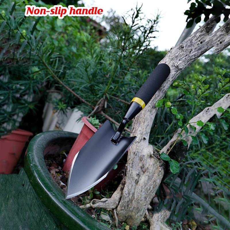 Heavy Duty Manganese Steel Garden Shovel with Ergonomic Rubber Grip Premium Soil Digging Tool