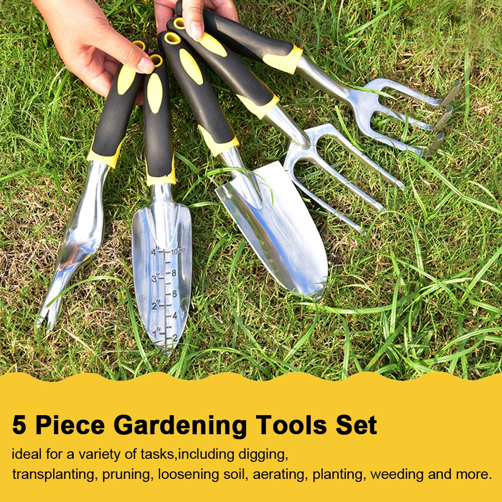 Premium Garden Hand Tools Set Ergonomic Trowel Rake Cultivator For Bonsai Lawn Care 4
