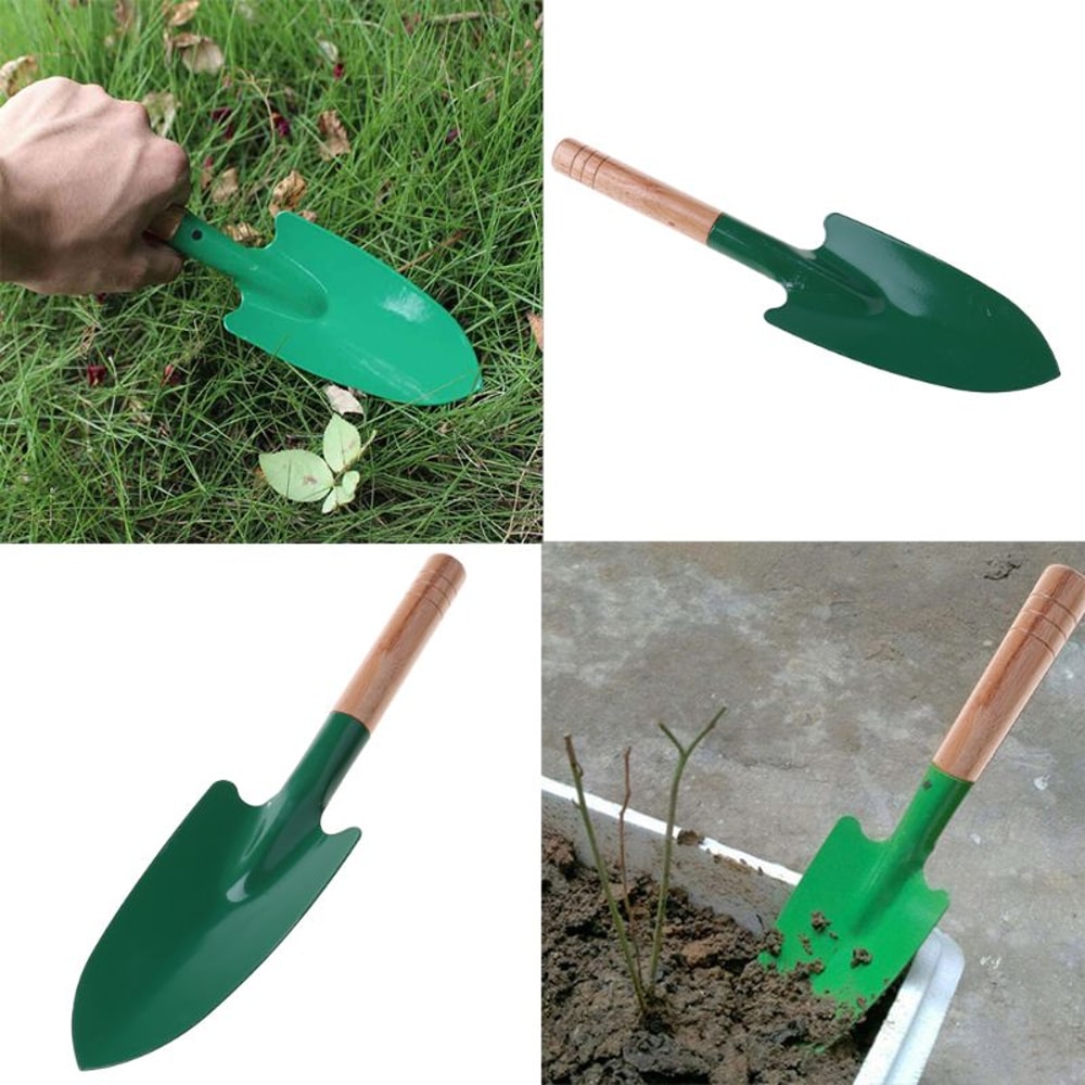 Reinforced Wooden Handle Gardening Shovel for Easy Planting & Soil Digging