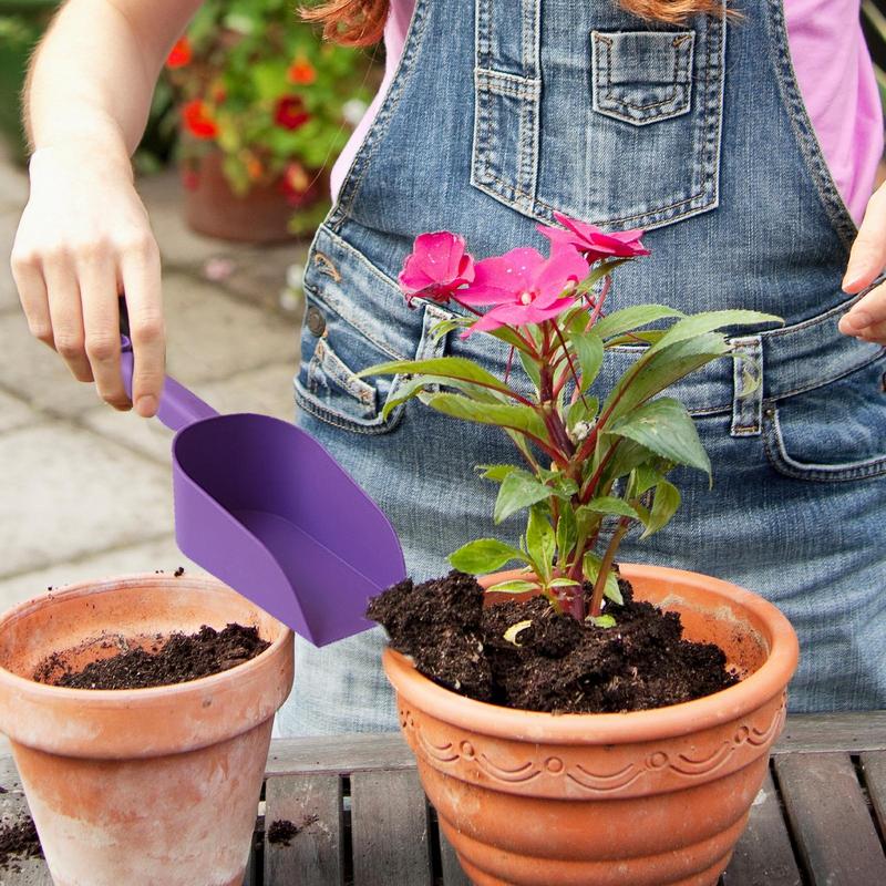 Heavy Duty Garden Scoop & Soil Shovel Tool with Ergonomic Grip Multi Function Planting & Repotting Scoop