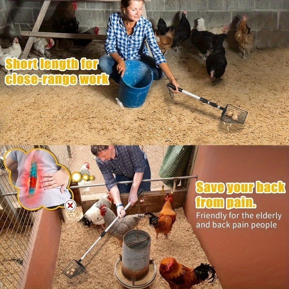 Adjustable Chicken Litter Scoop Durable Metal Coop Shovel