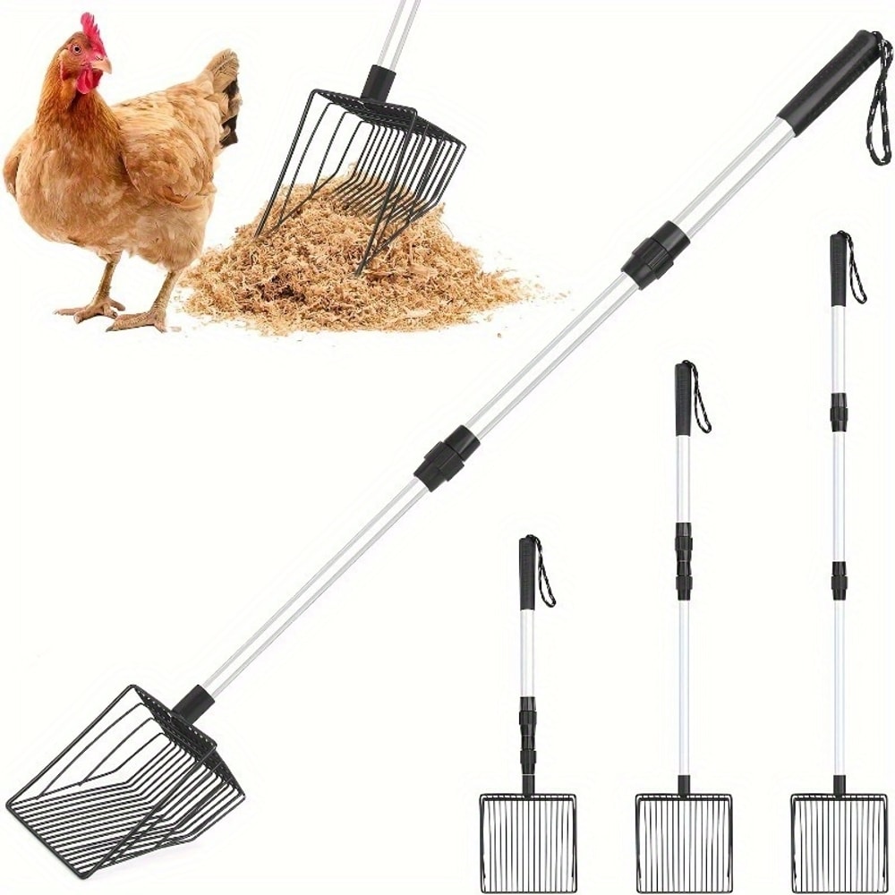Adjustable Chicken Litter Scoop Durable Metal Coop Shovel
