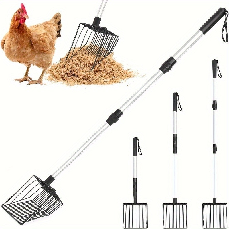 Adjustable Chicken Litter Scoop Durable Metal Coop Shovel