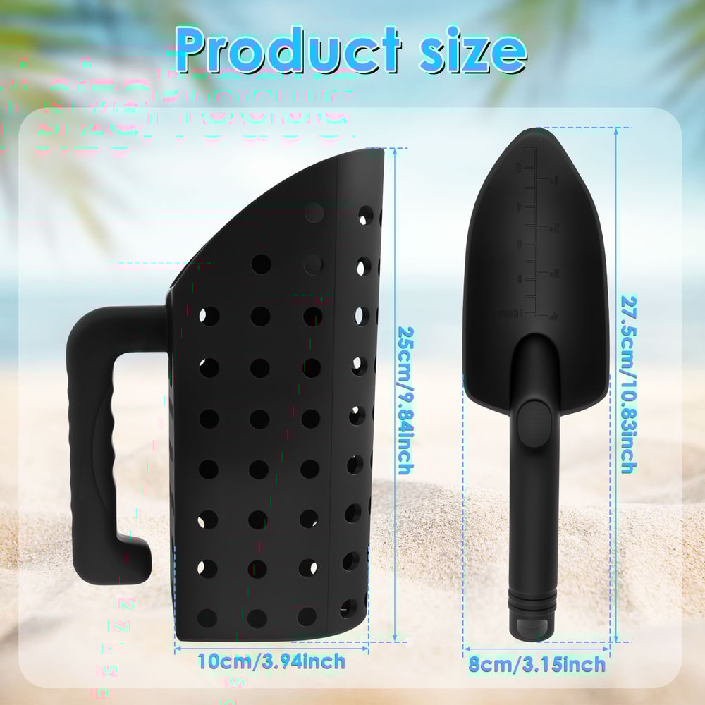 Portable Metal Detector Shovel & Beach Sand Scoop Rust-Resistant, Compact, Versatile Outdoor Tool