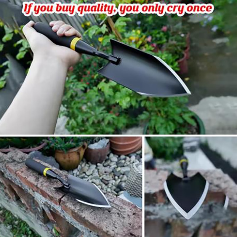 Heavy Duty Garden Trowel with Rubberized Handle for Easy Soil Digging & Transplanting