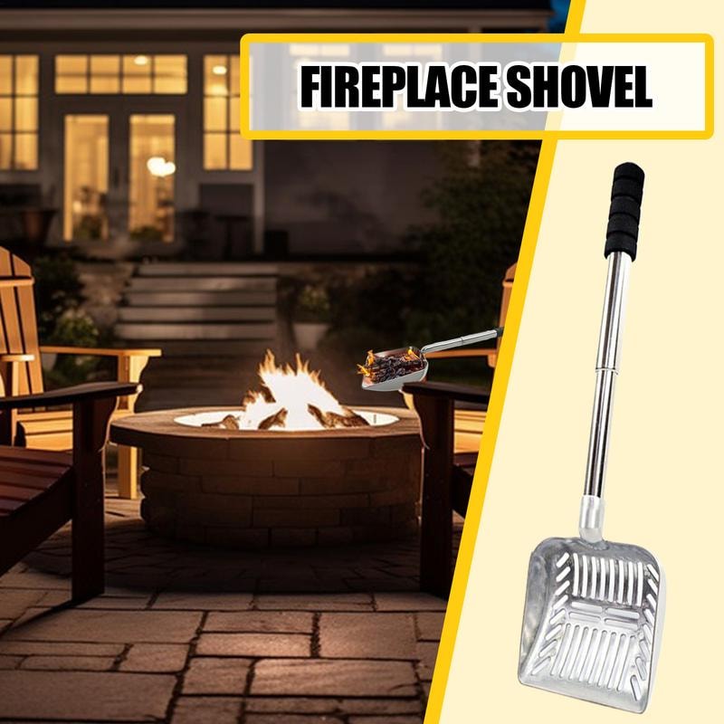Heavy Duty Metal Fireplace Ash Shovel & Sifter for Wood Stoves and Fire Pits