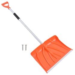 heavy duty ergonomic snow shovel with detachable d handle aluminum & plastic