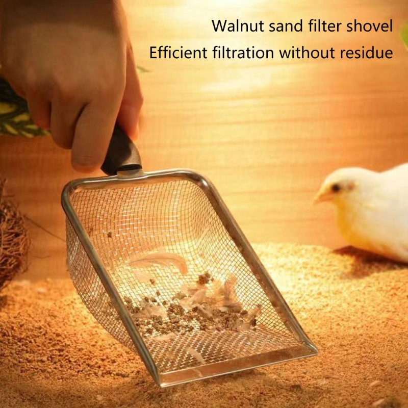 Premium Stainless Steel Terrarium Sand Shovel with Fine Mesh Sifter for Substrate