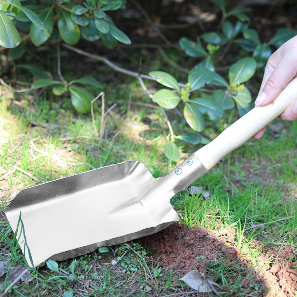 Premium Stainless Steel Fireplace Ash Shovel with Wood Handle Multifunctional Chimney Cleaning Tool