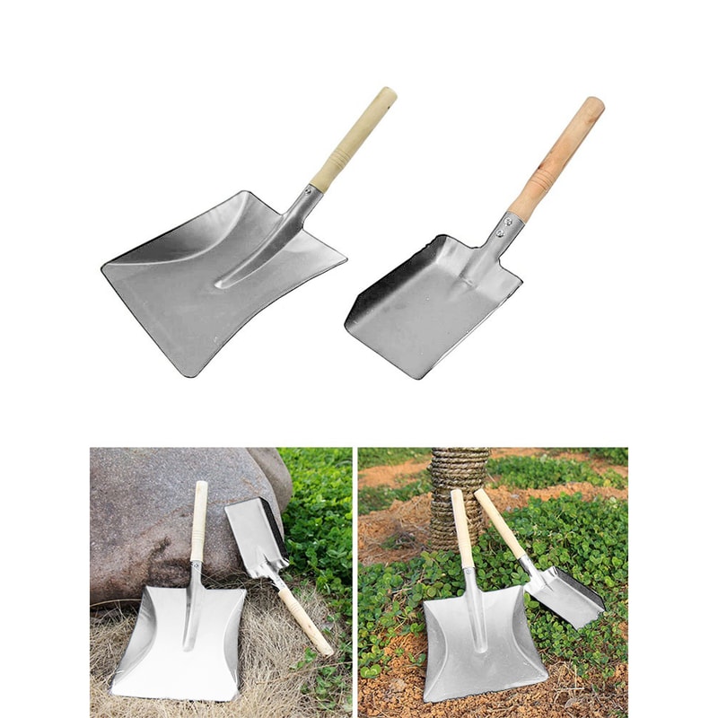 Premium Stainless Steel Fireplace Ash Shovel with Wood Handle Multifunctional Chimney Cleaning Tool