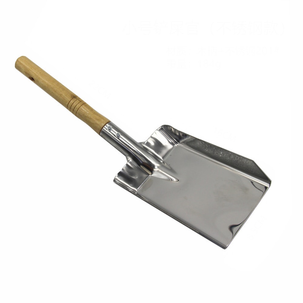 Premium Stainless Steel Fireplace Ash Shovel with Wood Handle Multifunctional Chimney Cleaning Tool