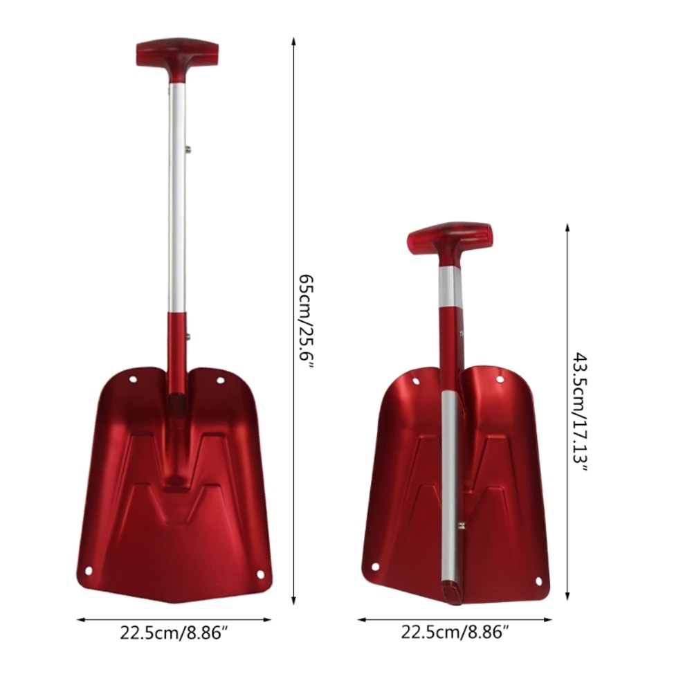 Premium Portable Lightweight Aluminum Snow Shovel Best Car & Driveway Emergency Tool