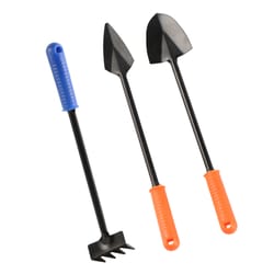 compact piece gardening tools set for indoor plants mini shovel, hand trowel & garden rake