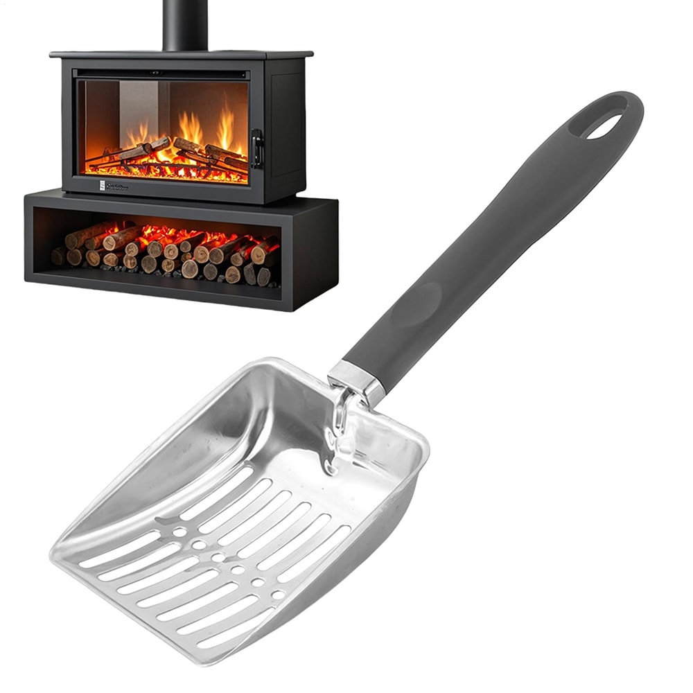 Heavy Duty Fireplace Ash Shovel & Wood Stove Ash Sifter Iron Coal Shovel Tool for Fire Pits, Fireplaces & BBQ Grills