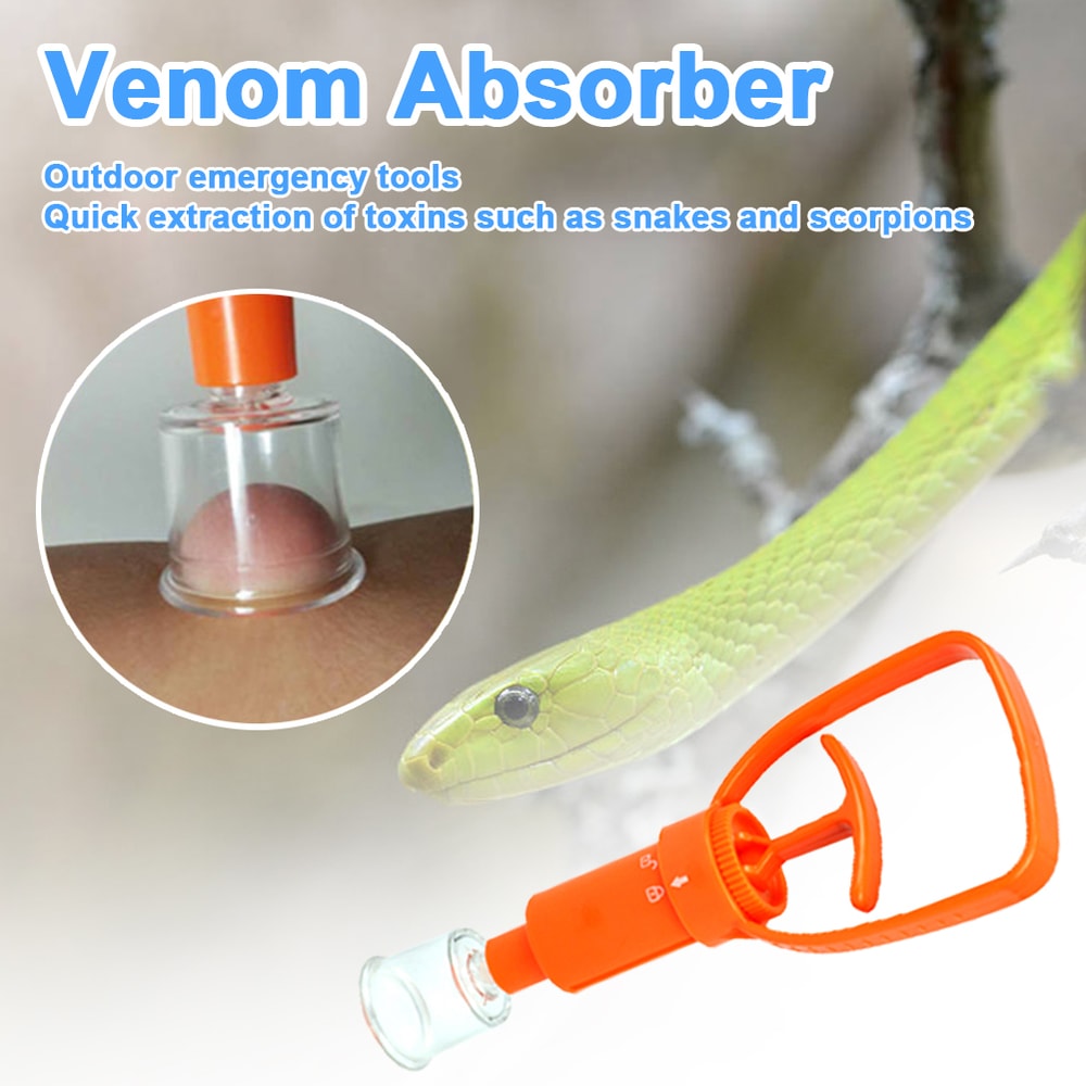Outdoor Venom Extractor & First Aid Survival Kit for Snake, Bee, Mosquito Bites