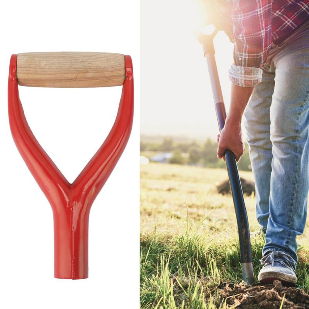 Heavy Duty Grip Shovel Handle Replacement Strong Steel Shovel Handle with Wood Grip for Garden Snow & Digging Tools