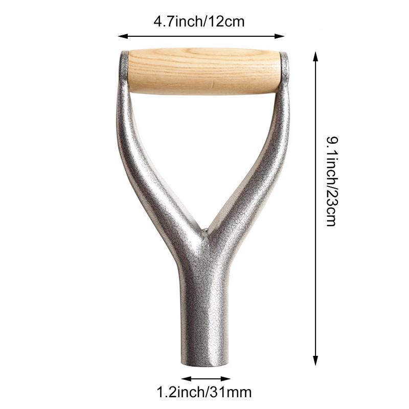 Heavy Duty Grip Shovel Handle Replacement Strong Steel Shovel Handle with Wood Grip for Garden Snow & Digging Tools