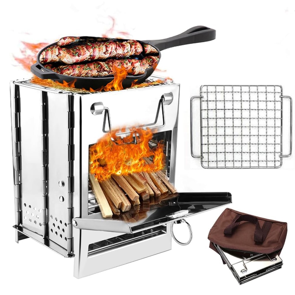 Compact Camping Wood Burning Stove Portable Wood Stove & Rocket Stove for Backpacking