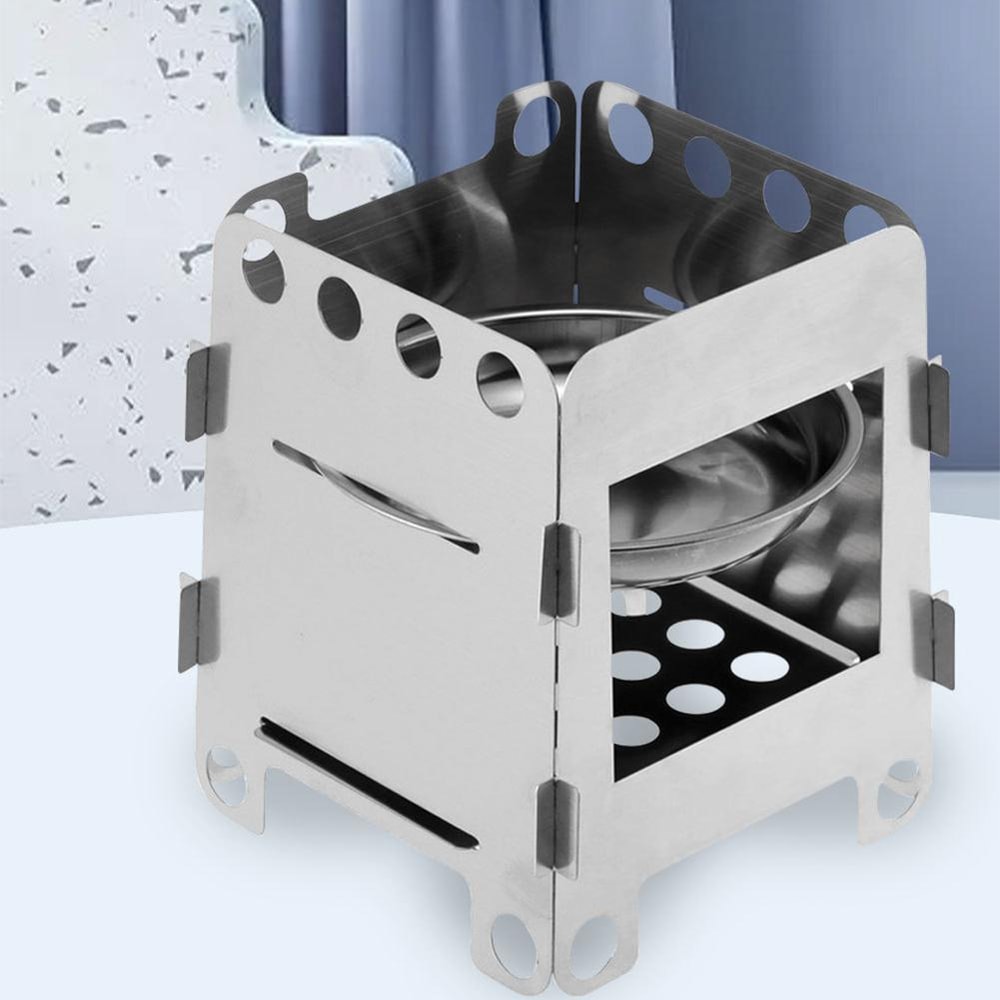 Folding Camping Stove Portable Wood Stove for Hiking & Outdoor BBQ