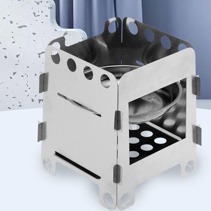 Folding Camping Stove Portable Wood Stove for Hiking & Outdoor BBQ