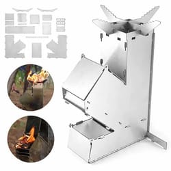 portable camping wood stove foldable rocket firewood stove for hiking & outdoor cooking