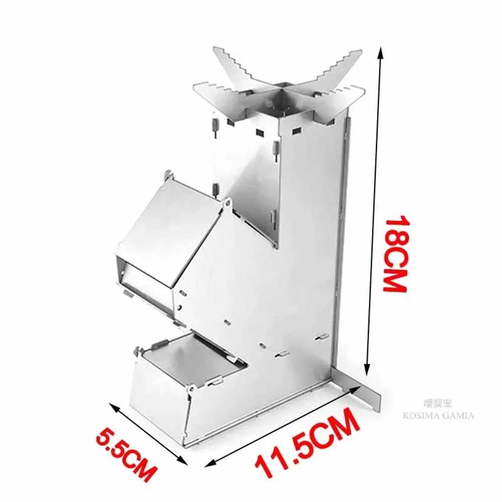 Portable Camping Wood Stove Foldable Rocket Firewood Stove for Hiking & Outdoor Cooking