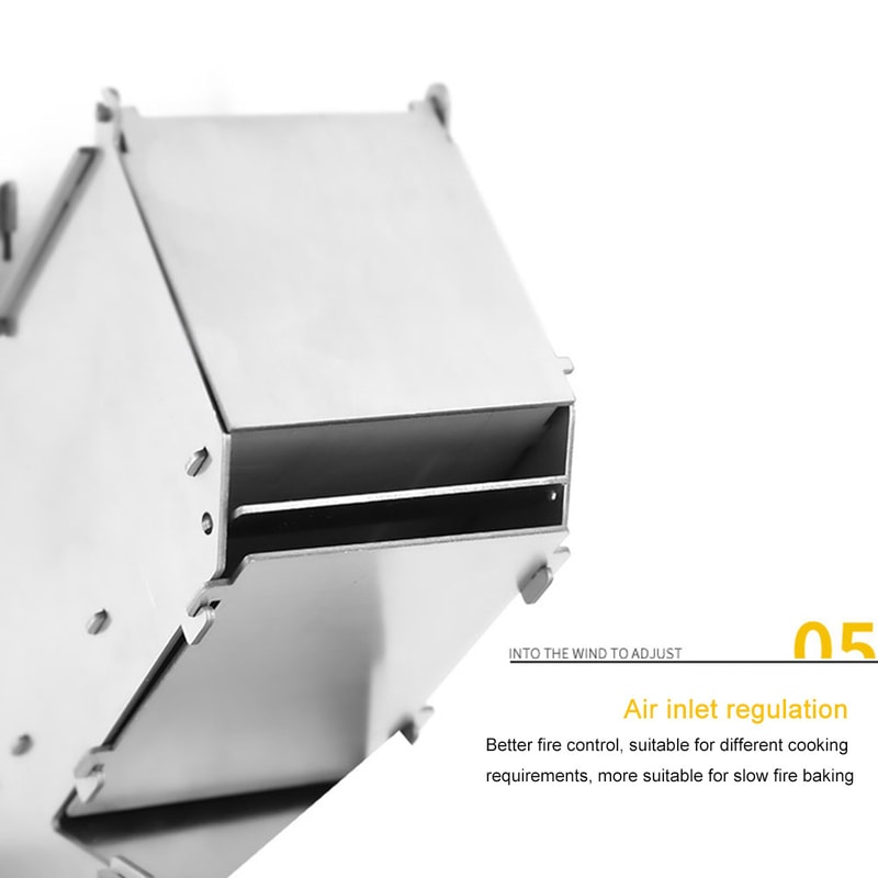 Compact Folding Stainless Steel Rocket Stove for Camping & Outdoor BBQ