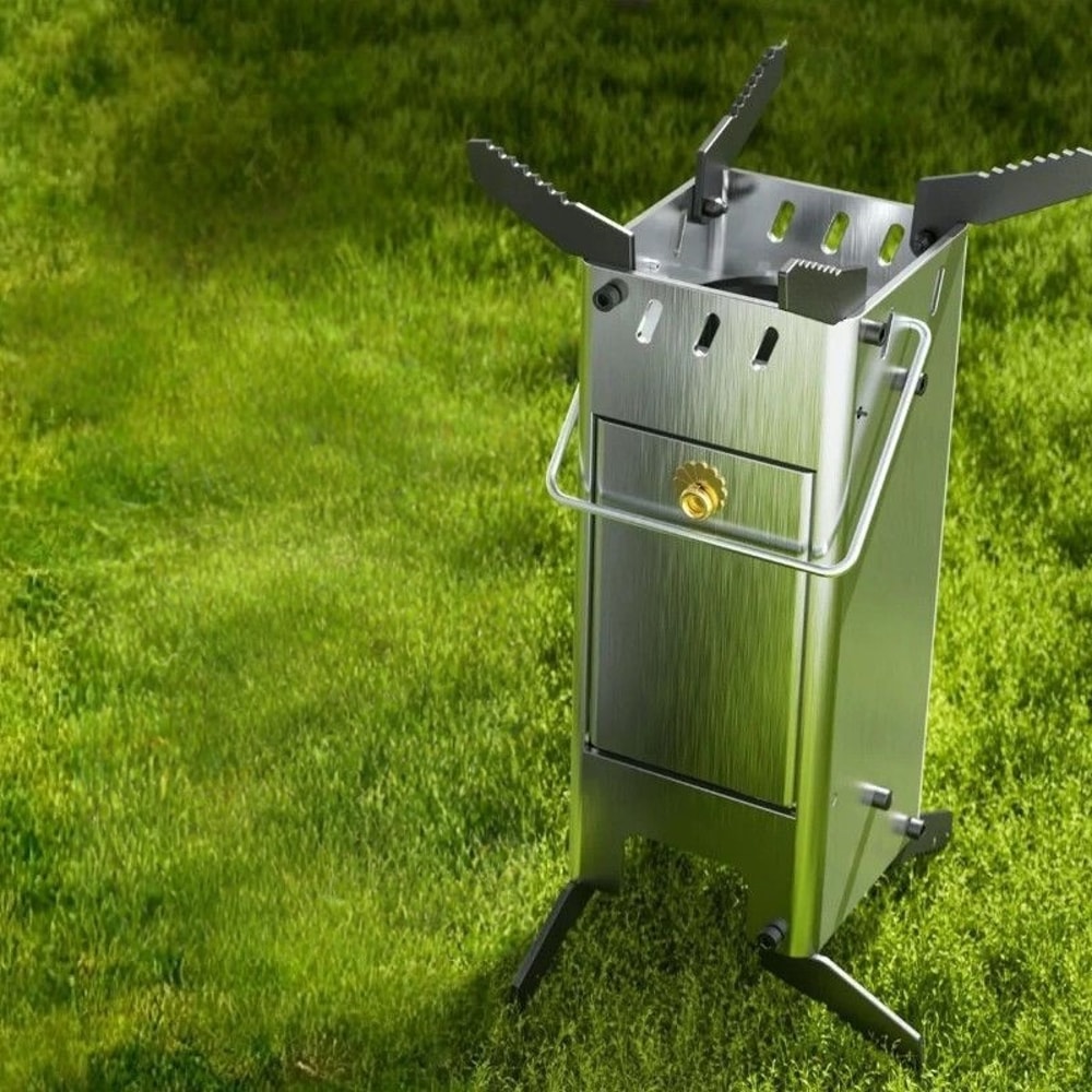 Portable Rocket Stove Foldable Camping Firewood Stove for Outdoor Cooking