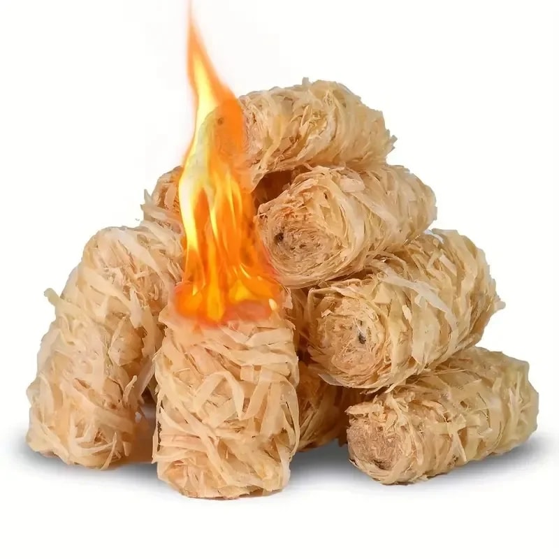 Natural Fire Starter Wax Wood Sticks for Fireplace & Barbecue